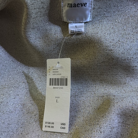 Maeve {Anthropologie} lurex floral printed knit bomber jacket - size L BNWT 🌸 - Picture 5 of 5